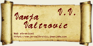 Vanja Valtrović vizit kartica